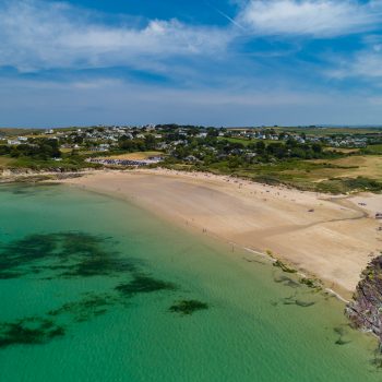 Aerial view of Daymer Bay, North Cornwall