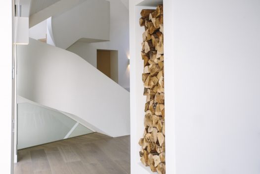Architect designed staircase at Carn Mar, a self-catering holiday house in Polzeath, North Cornwall