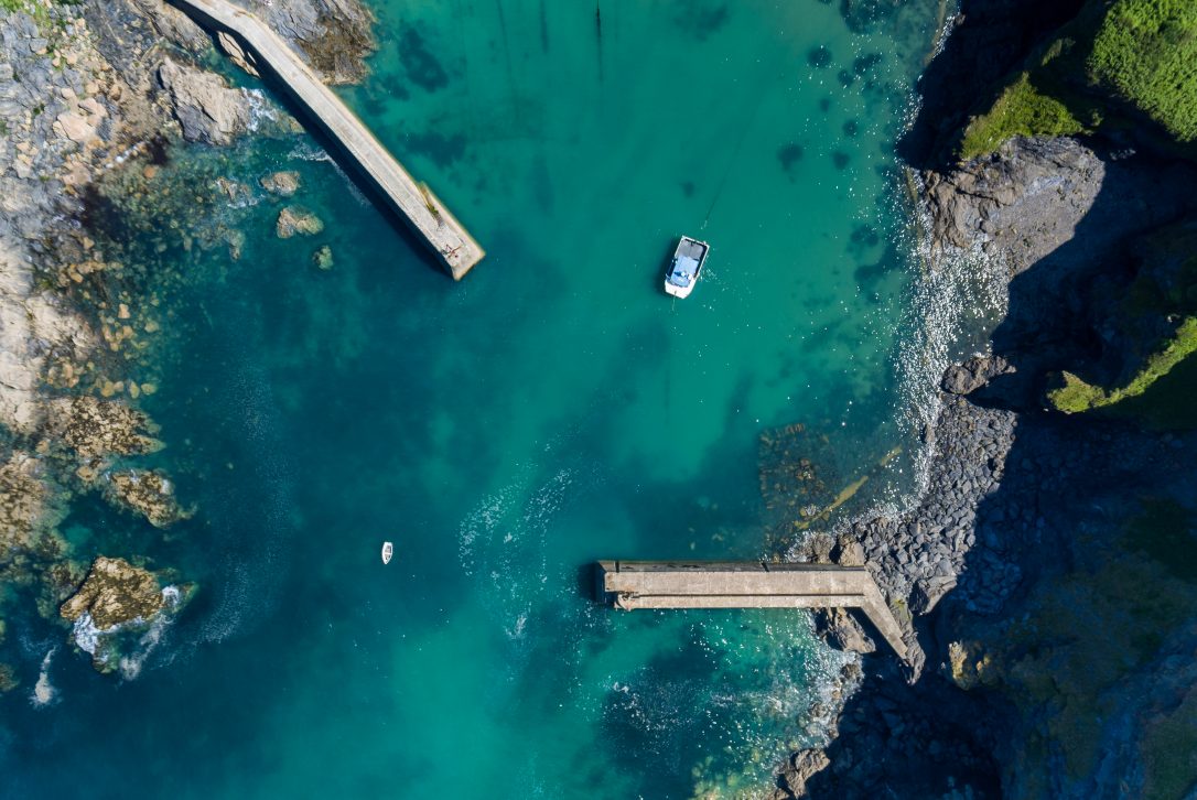 An aerial view of Port Isaac, North Cornwall