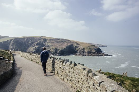 Enjoy views out to sea from the coast path between Port Isaac and Port Gaverne