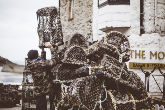 Lobster pots on the slipway at Port Isaac