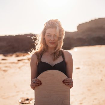 Bellyboarder at Polzeath Beach