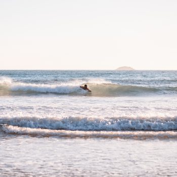 Bellyboarder at Polzeath Beach