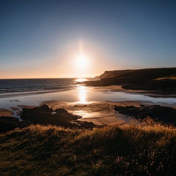 Sunset from the headland at Polzeath