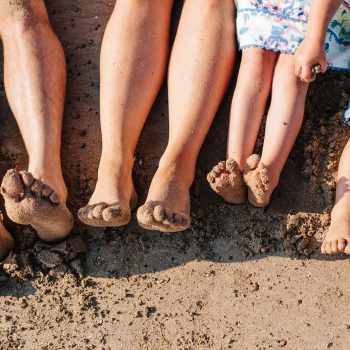 Sandy toes on Polzeath Beach