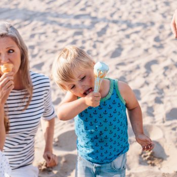Family enjoying ice creams at Polzeath Beach