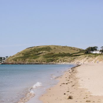 View across the beach to Brea Hill